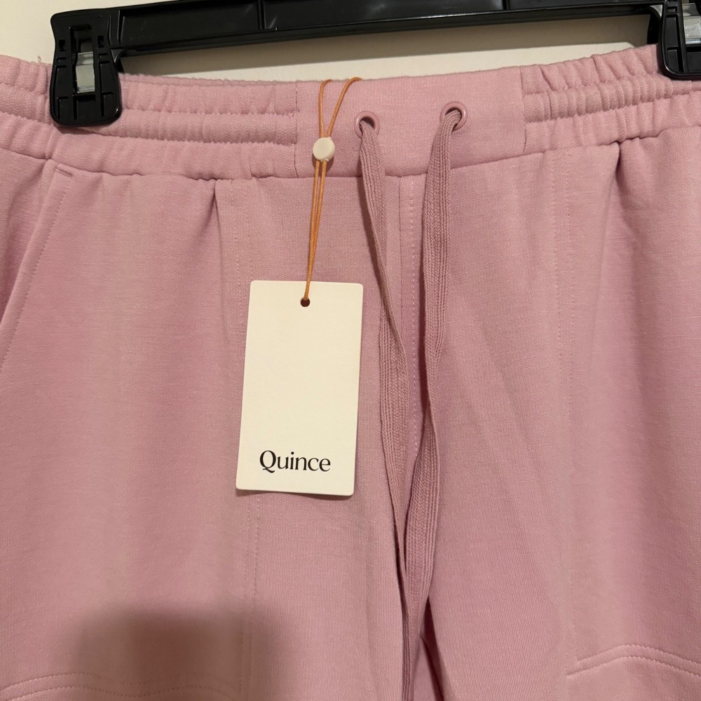 Quince Mongolian Cashmere Sweatpants Womens Size XS Pink Joggers Drawstring NWT - Picture 3 of 4